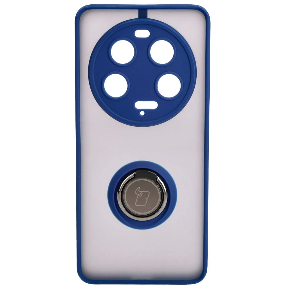 Kryt Bizon Case Hybrid Ring Xiaomi 13 Ultra smoky with a navy blue frame