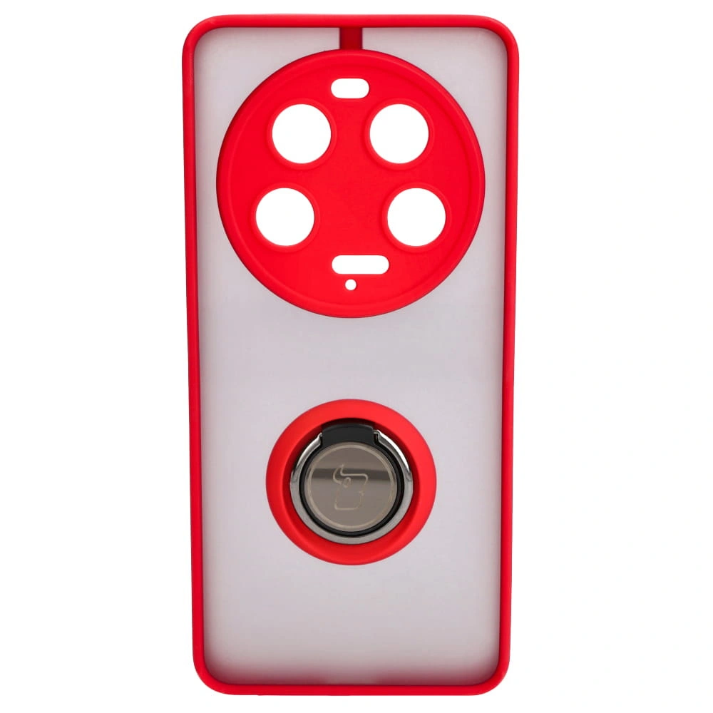 Kryt Bizon Case Hybrid Ring Xiaomi 13 Ultra smoky with a red frame