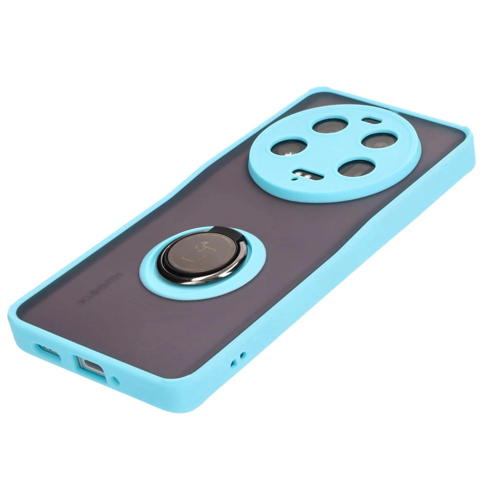 Kryt Bizon Case Hybrid Ring Xiaomi 13 Ultra smoky with a light blue frame