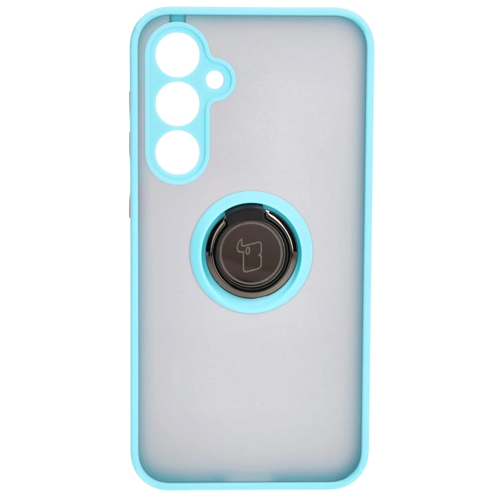 Kryt Bizon Case Hybrid Ring Samsung Galaxy S23 FE smoky with a light blue frame