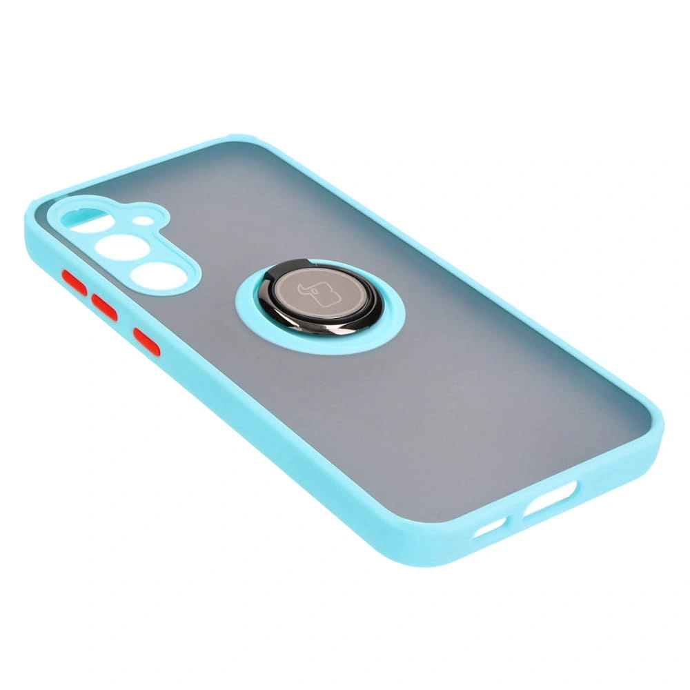 Kryt Bizon Case Hybrid Ring Samsung Galaxy S23 FE smoky with a light blue frame