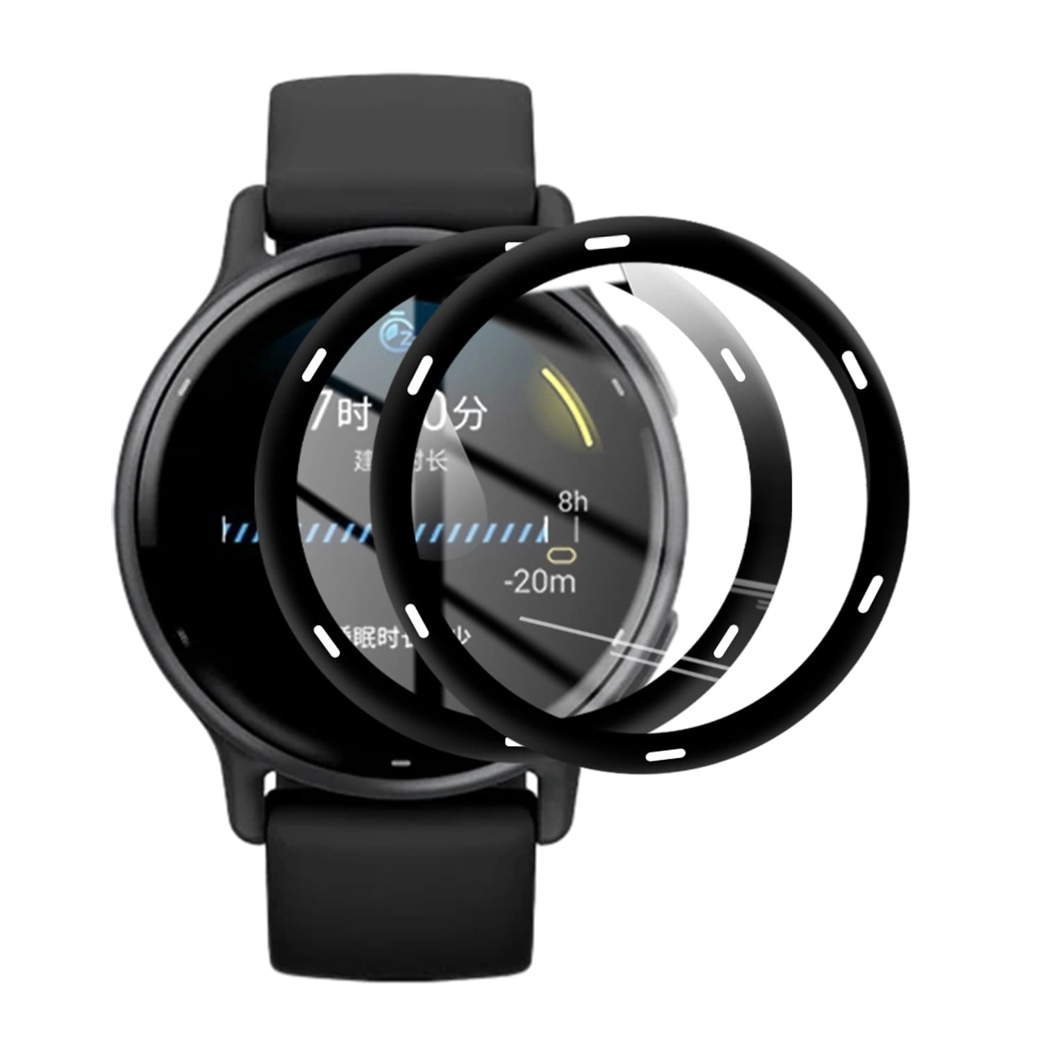Ochranné sklo Bizon Glass Watch Edge Hybrid Garmin Vivoactive 5 black