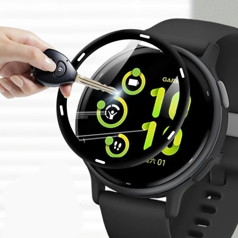 Ochranné sklo Bizon Glass Watch Edge Hybrid Garmin Vivoactive 5 black
