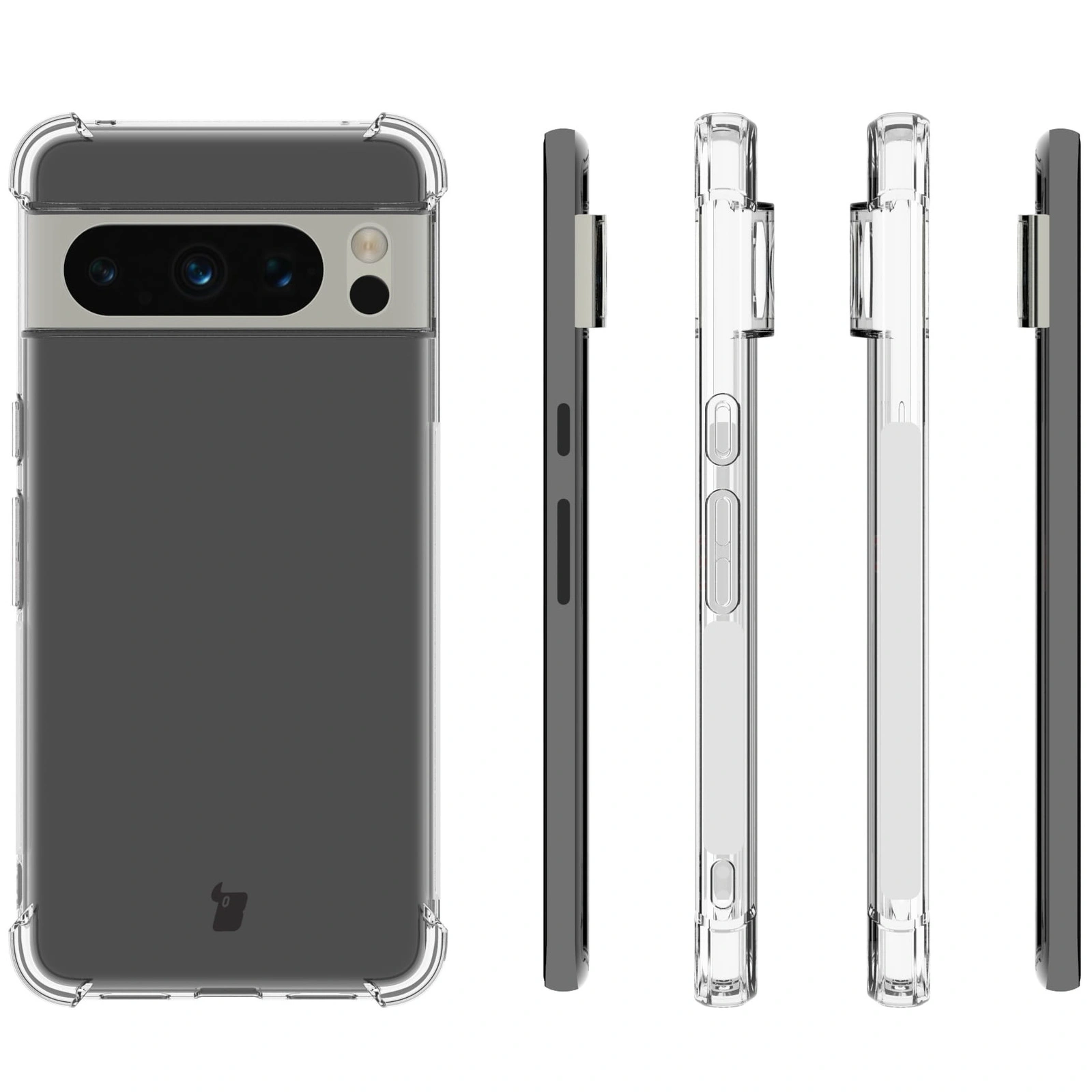 Kryt Bizon Case Clear Pack case + 2x screen glass Google Pixel 8 Pro clear