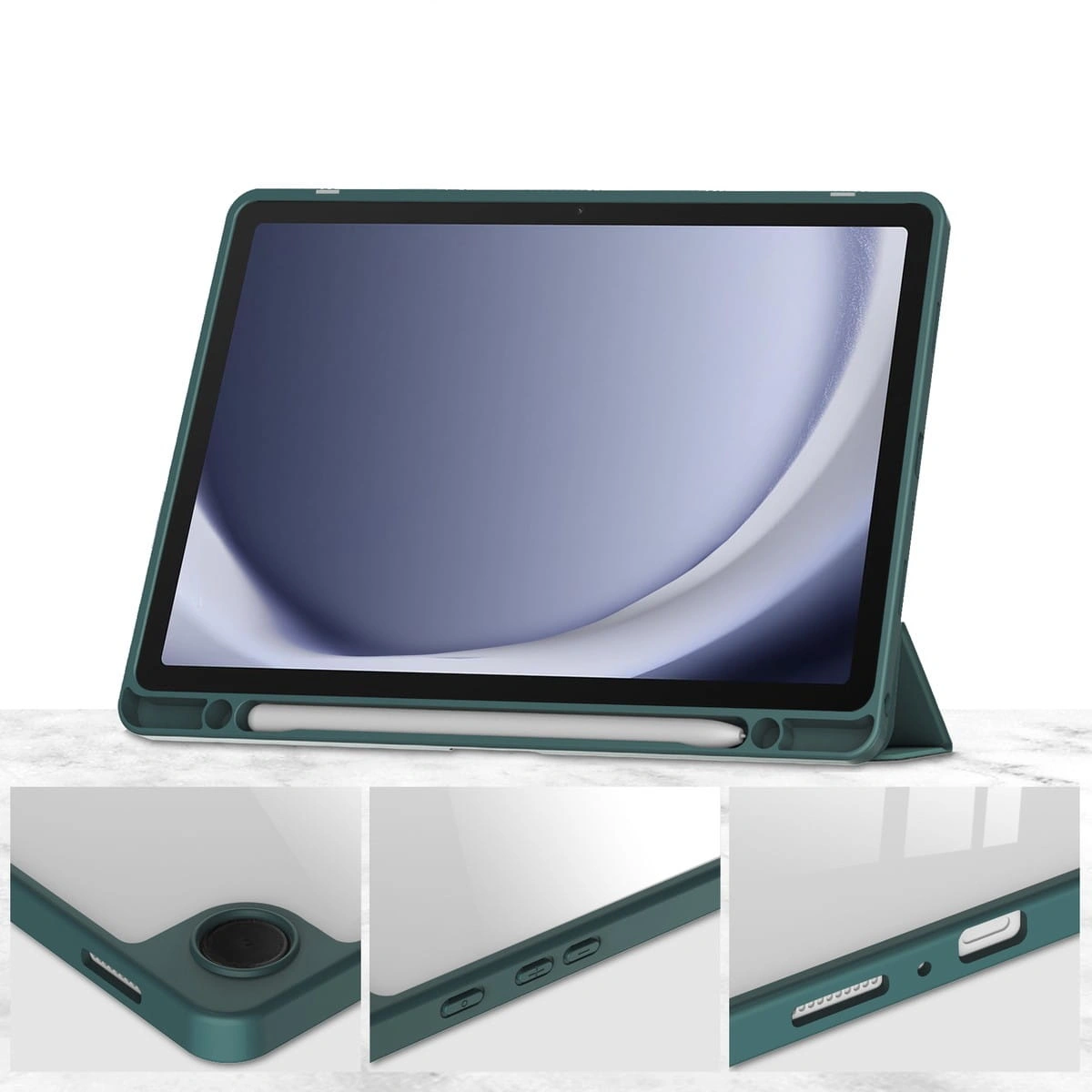 Kryt Bizon Case Tab Clear Matt Samsung Galaxy Tab A9 Plus dark green