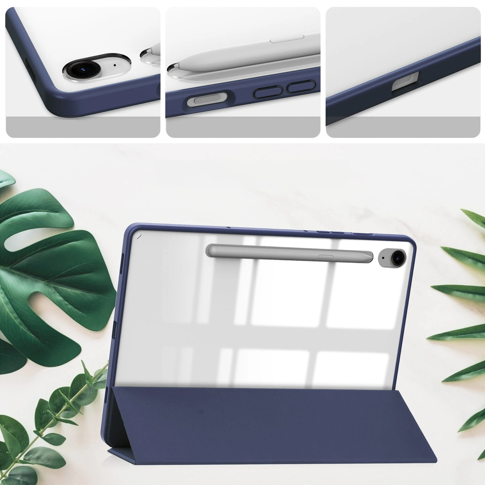 Kryt Bizon Case Tab Clear Matt Samsung Galaxy Tab S9 / S9 FE navy blue