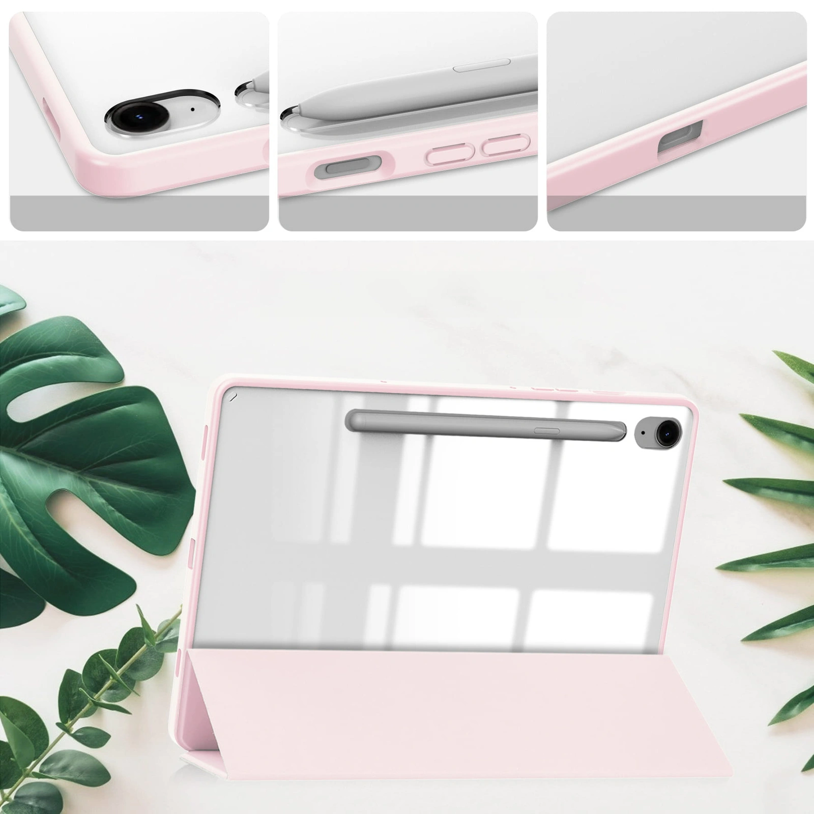 Kryt Bizon Case Tab Clear Matt Samsung Galaxy Tab S9 / S9 FE light pink