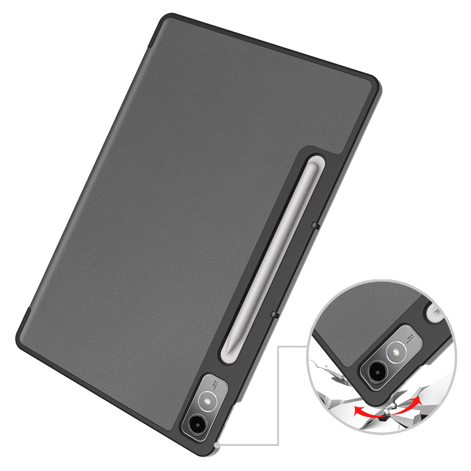 Kryt Bizon Case Tab Croc Lenovo Tab P12 12.7 TB 370 grey
