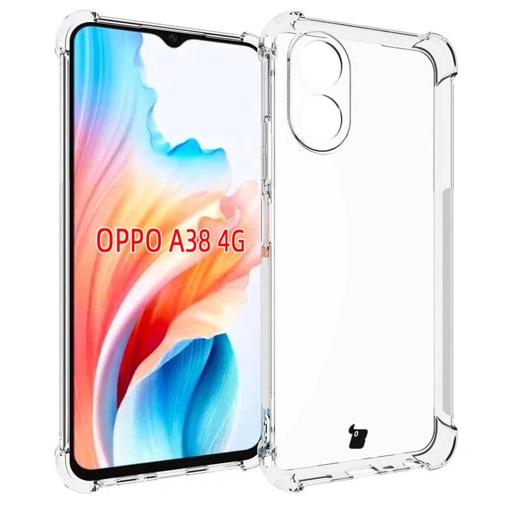 Kryt Bizon Case Clear Pack case + 2x screen glass Oppo A38 4G clear