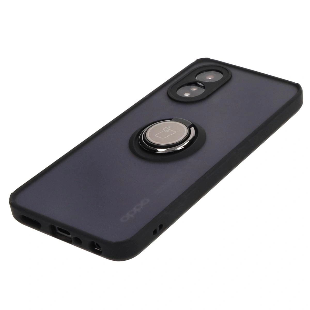 Kryt Bizon Case Hybrid Ring Oppo A38 4G smoky with a black frame