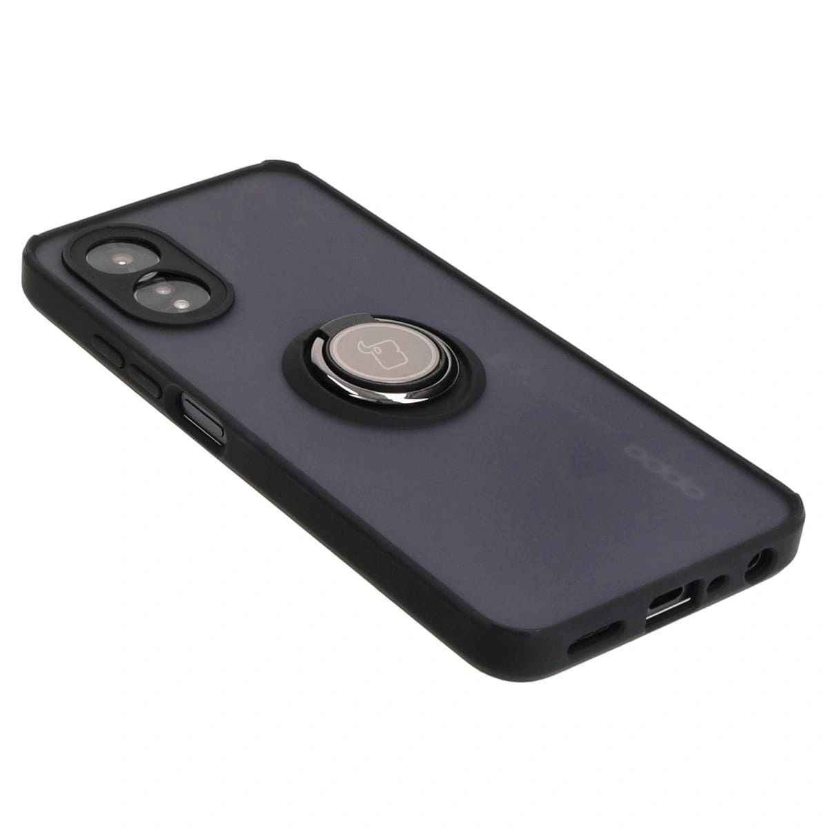 Kryt Bizon Case Hybrid Ring Oppo A38 4G smoky with a black frame