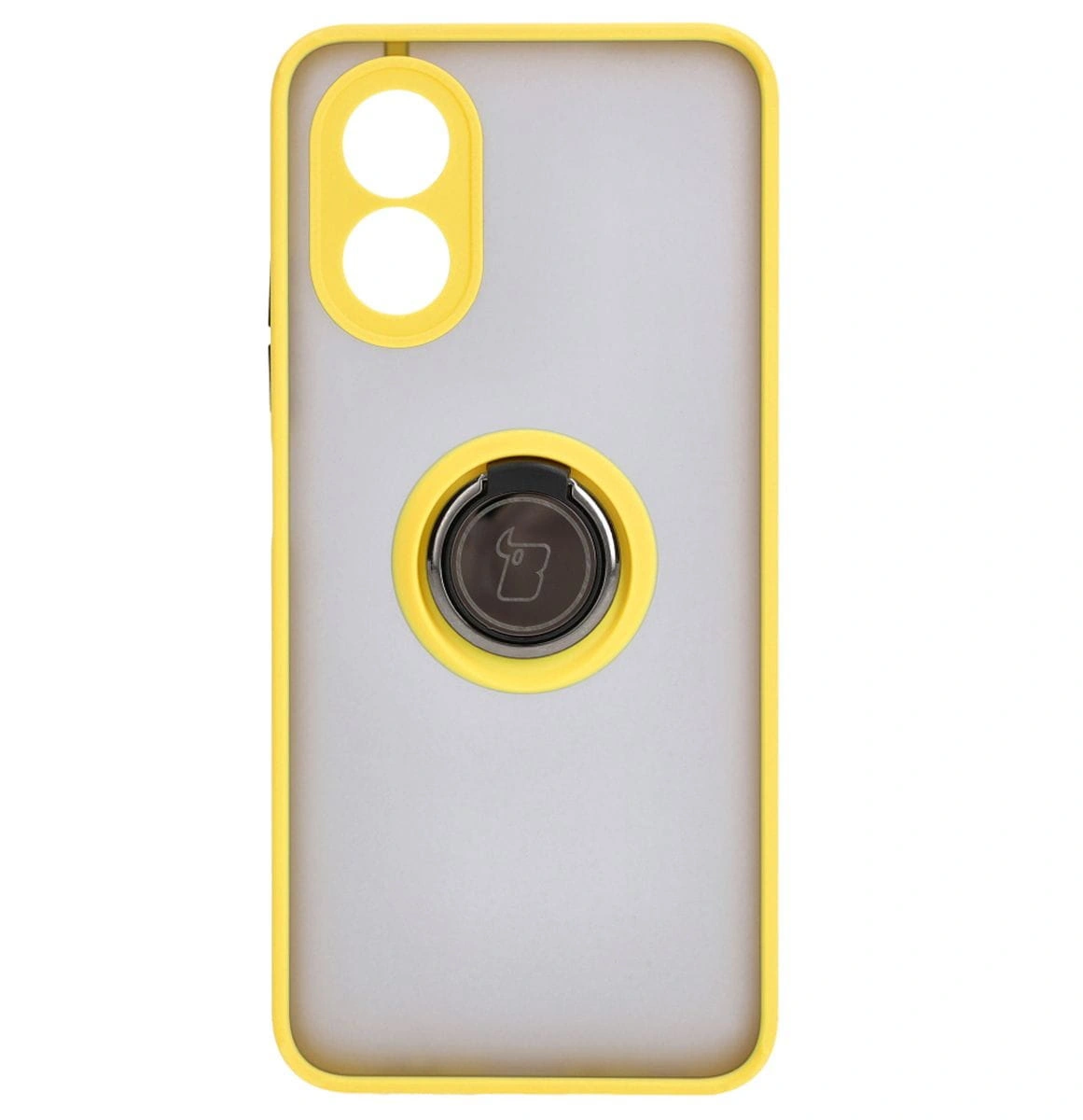 Kryt Bizon Case Hybrid Ring Oppo A38 4G smoky with a yellow frame