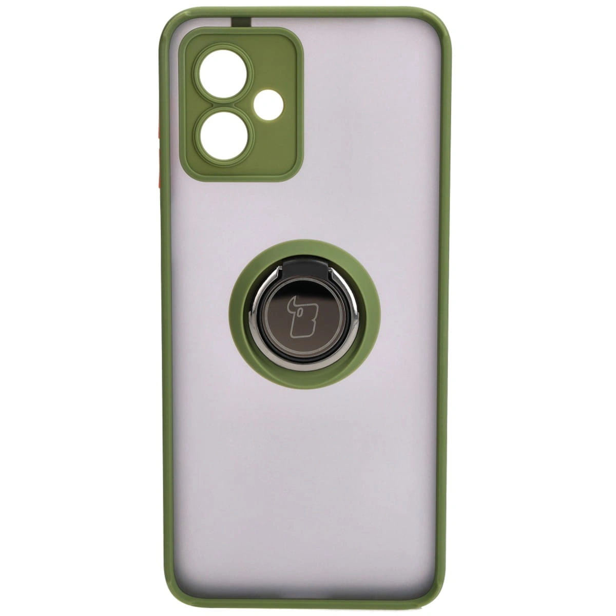 Kryt Bizon Case Hybrid Ring Motorola Moto G14 smoky with a green frame