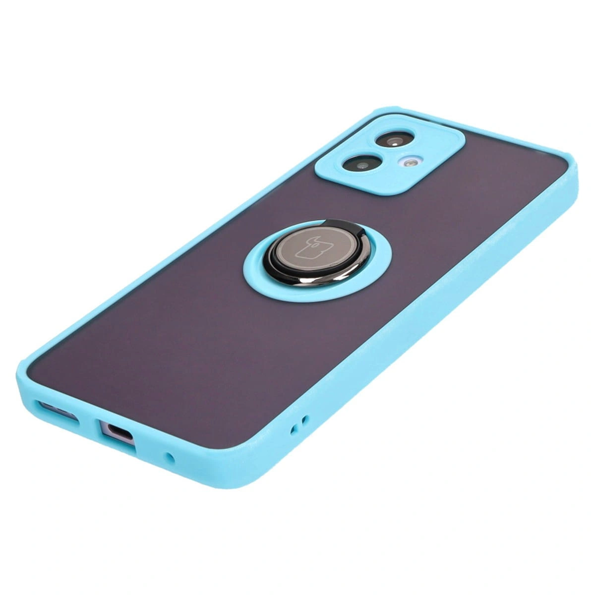 Kryt Bizon Case Hybrid Ring Motorola Moto G14 smoky with a light blue frame