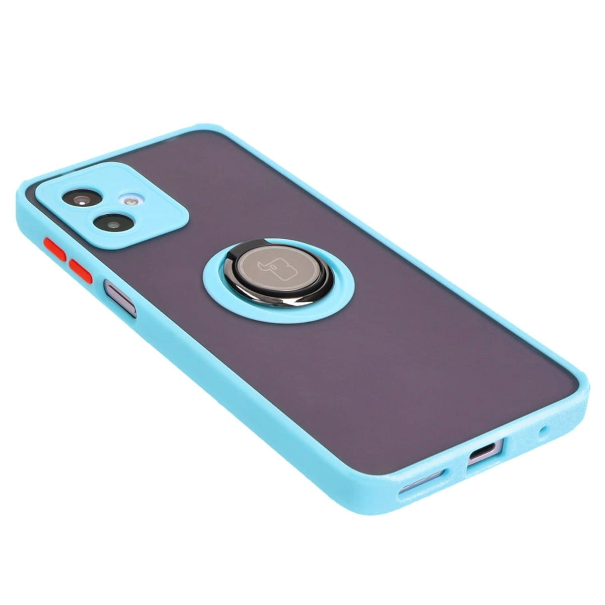 Kryt Bizon Case Hybrid Ring Motorola Moto G14 smoky with a light blue frame