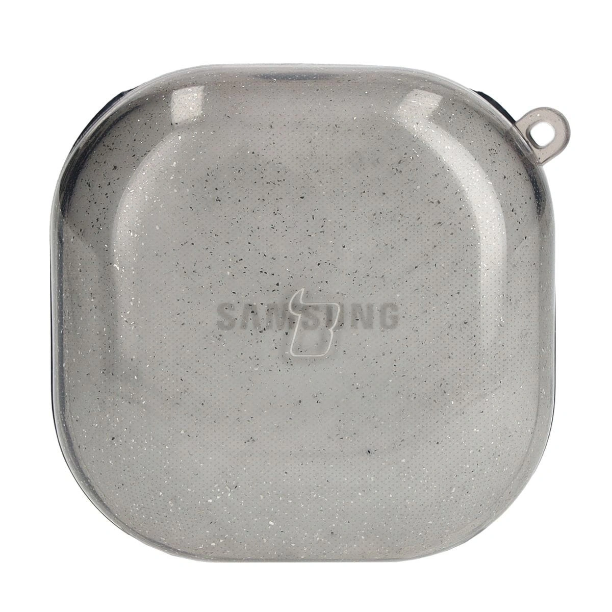 Kryt Bizon Case Headphone Clear Samsung Galaxy Buds Live / Pro / Buds2 / Buds2 Pro / Buds FE black-glitter