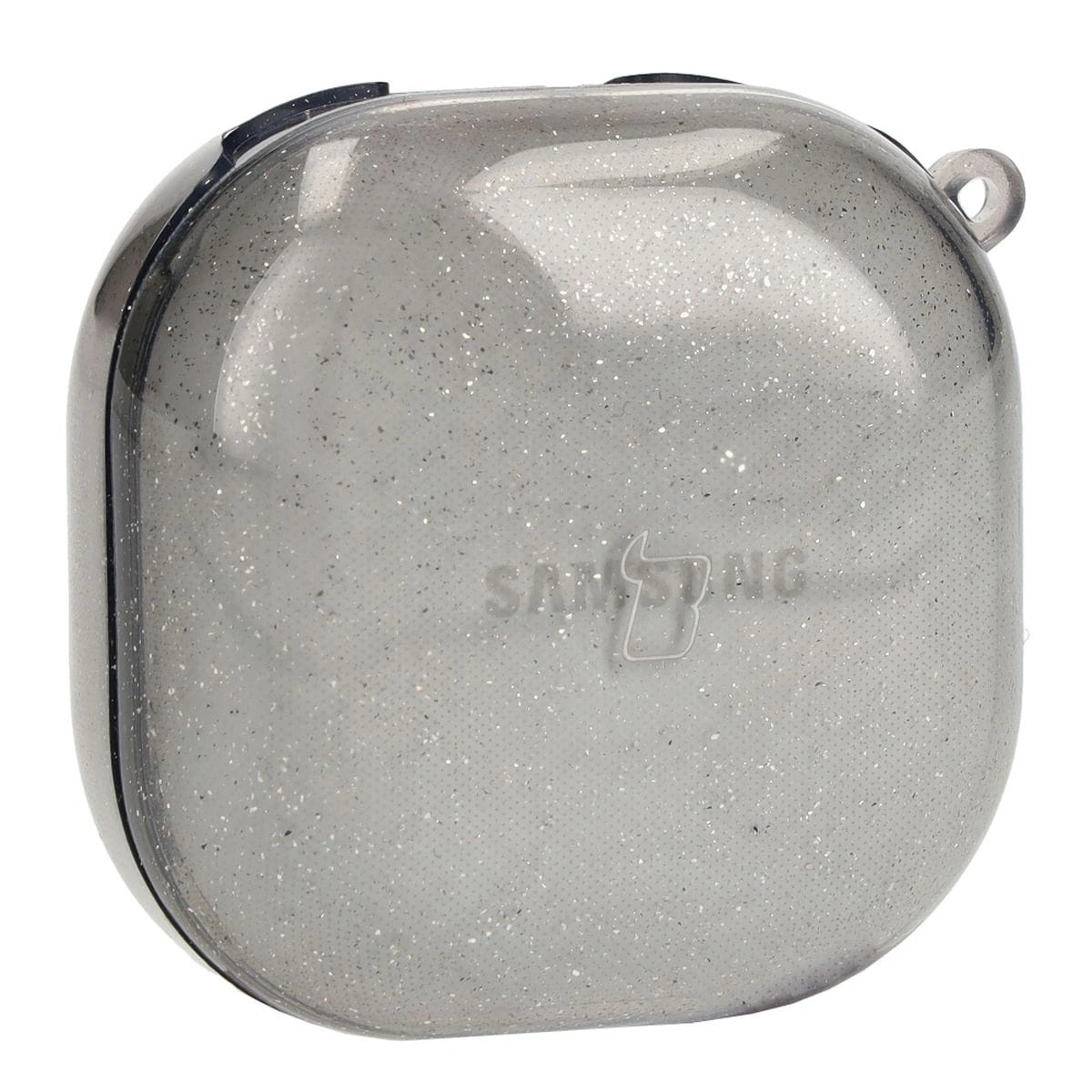 Kryt Bizon Case Headphone Clear Samsung Galaxy Buds Live / Pro / Buds2 / Buds2 Pro / Buds FE black-glitter