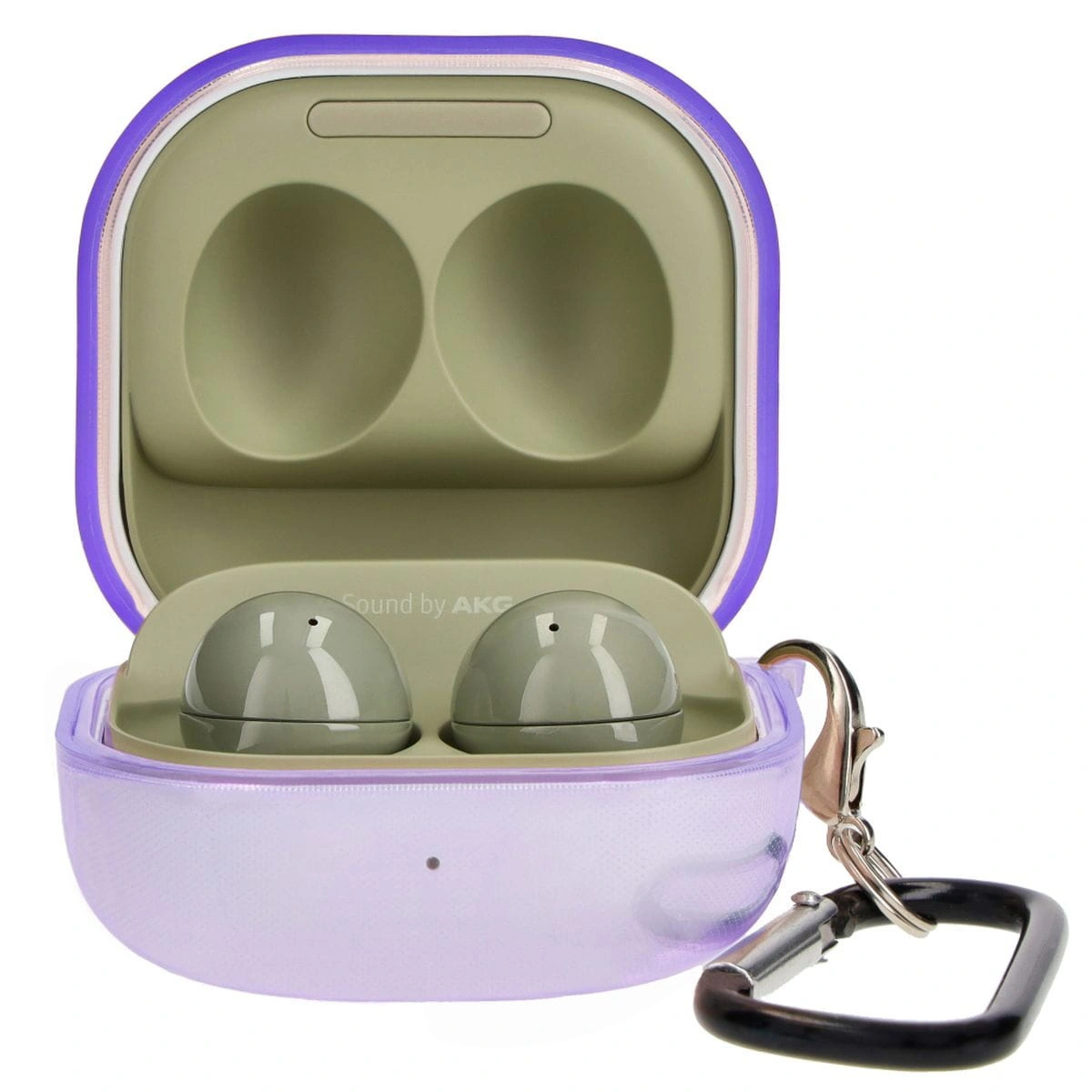 Kryt Bizon Case Headphone Clear Samsung Galaxy Buds Live / Pro / Buds2 / Buds2 Pro / Buds FE clear-purple