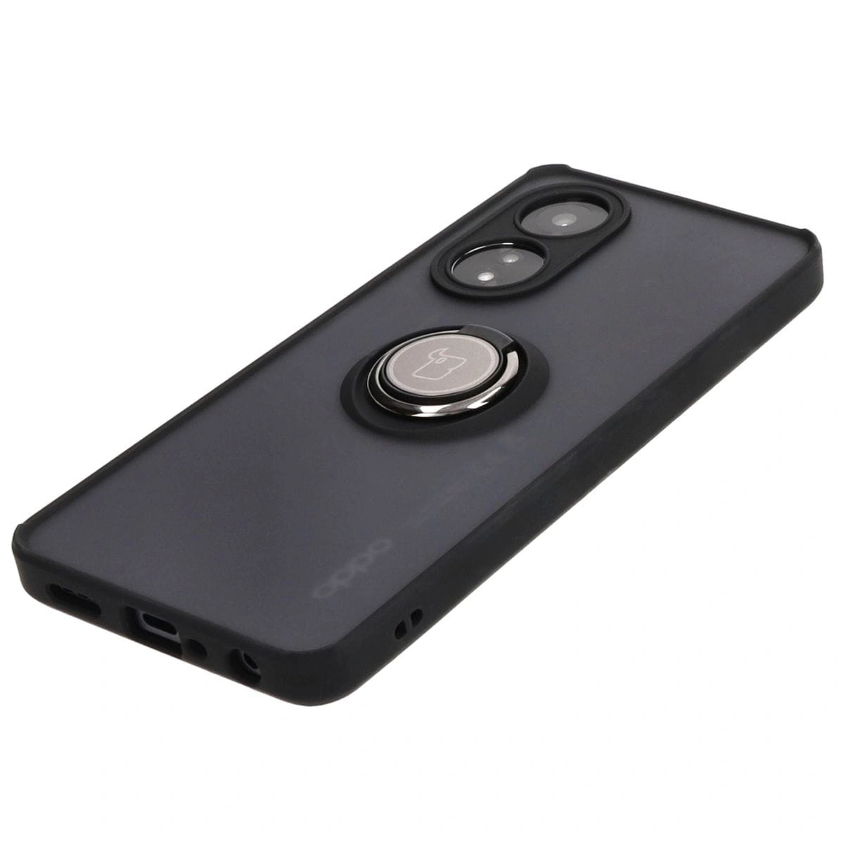 Kryt Bizon Case Hybrid Ring Oppo A58 4G smoky with a black frame