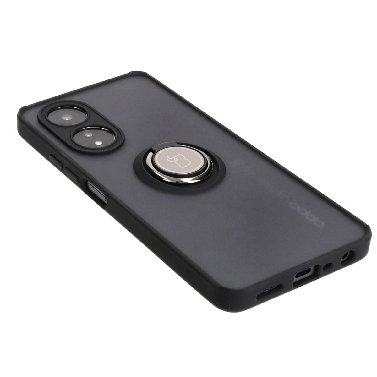 Kryt Bizon Case Hybrid Ring Oppo A58 4G smoky with a black frame