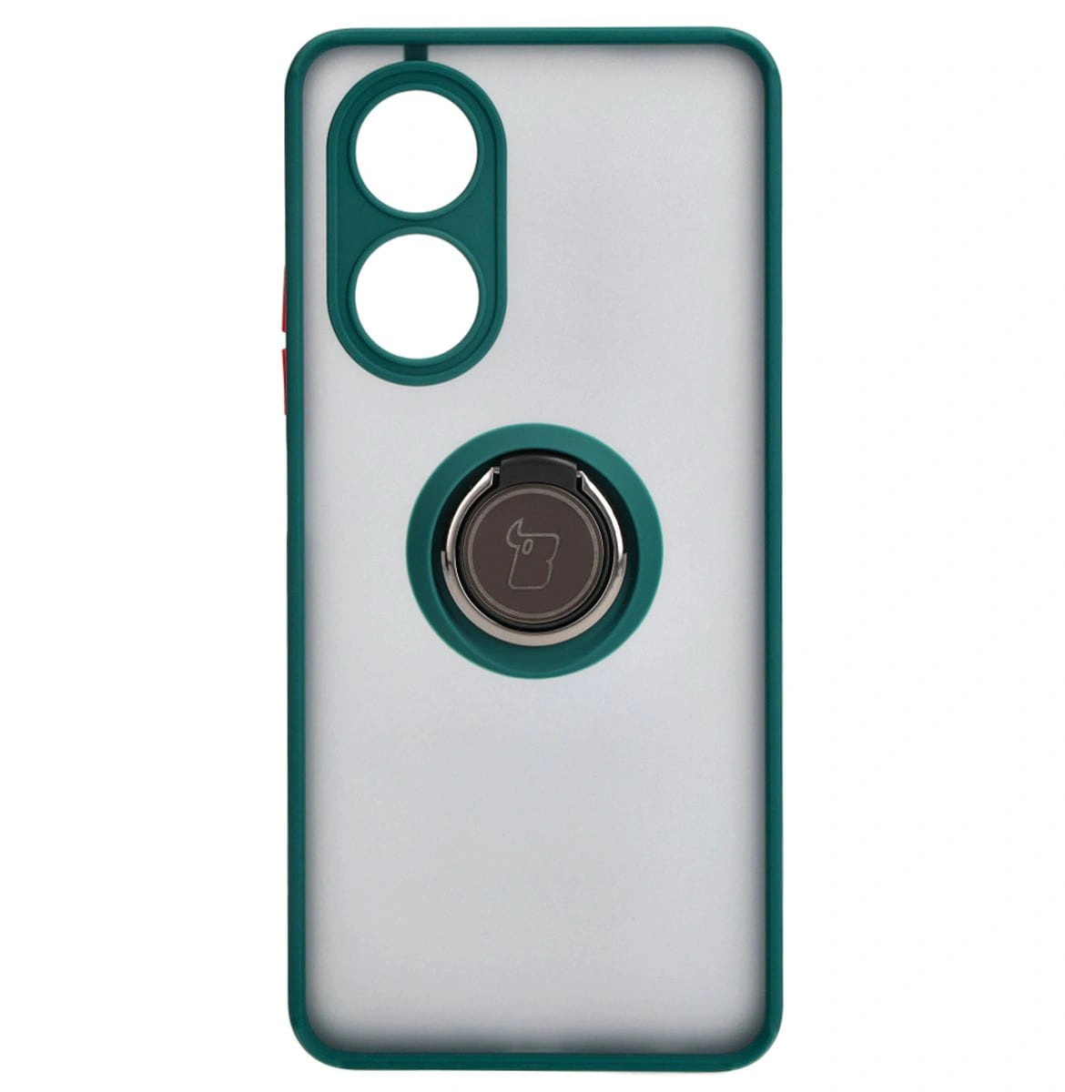 Kryt Bizon Case Hybrid Ring Oppo A58 4G smoky with a dark green frame