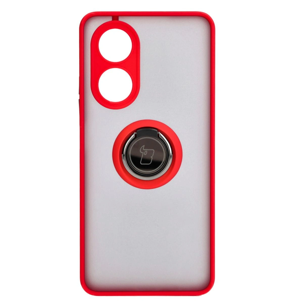 Kryt Bizon Case Hybrid Ring Oppo A58 4G smoky with a red frame