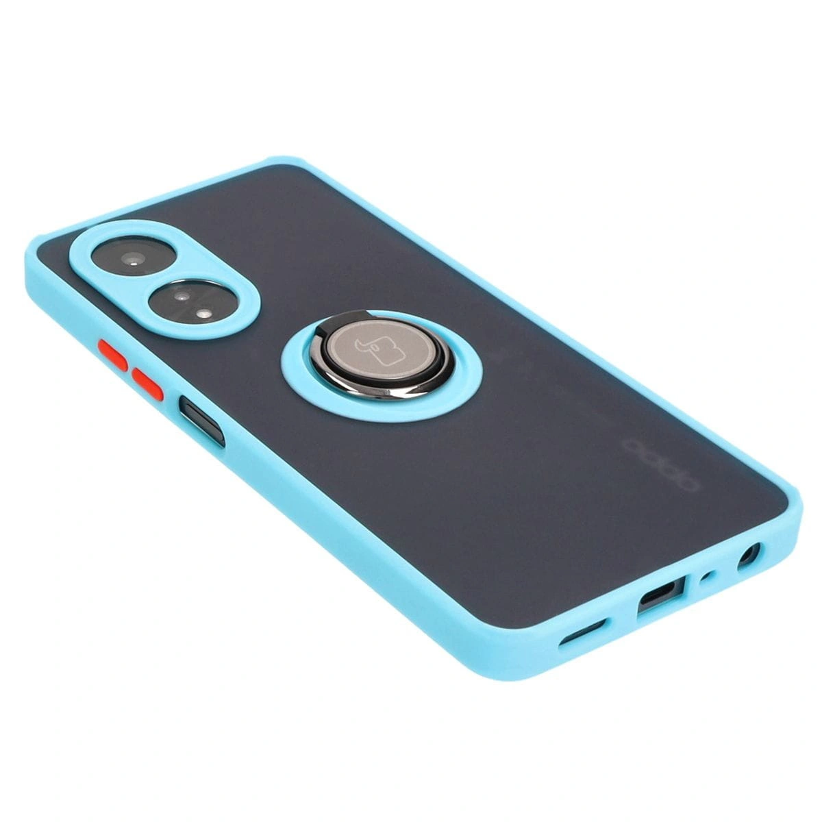 Kryt Bizon Case Hybrid Ring Oppo A58 4G smoky with a light blue frame