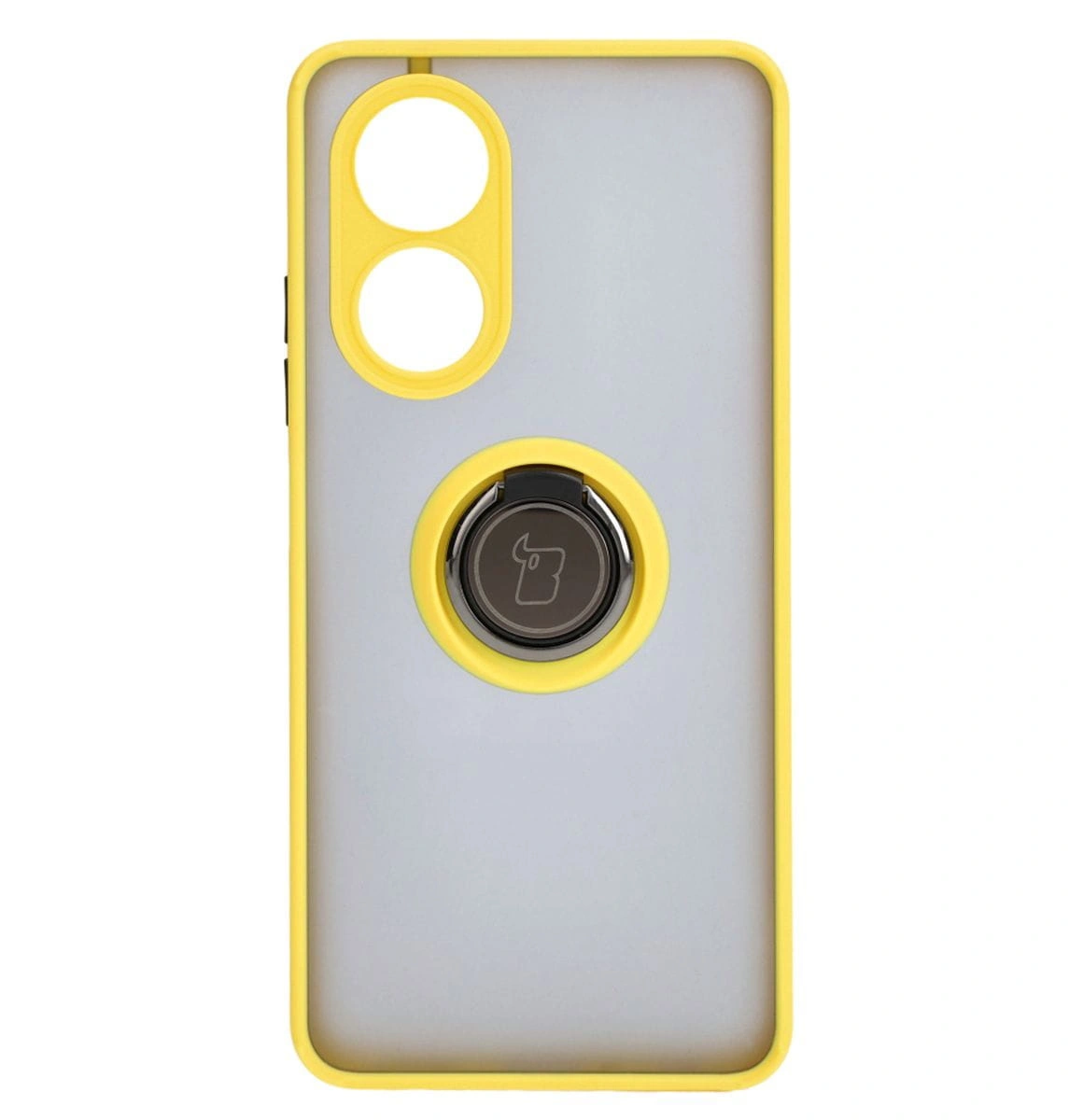 Kryt Bizon Case Hybrid Ring Oppo A58 4G smoky with a yellow frame
