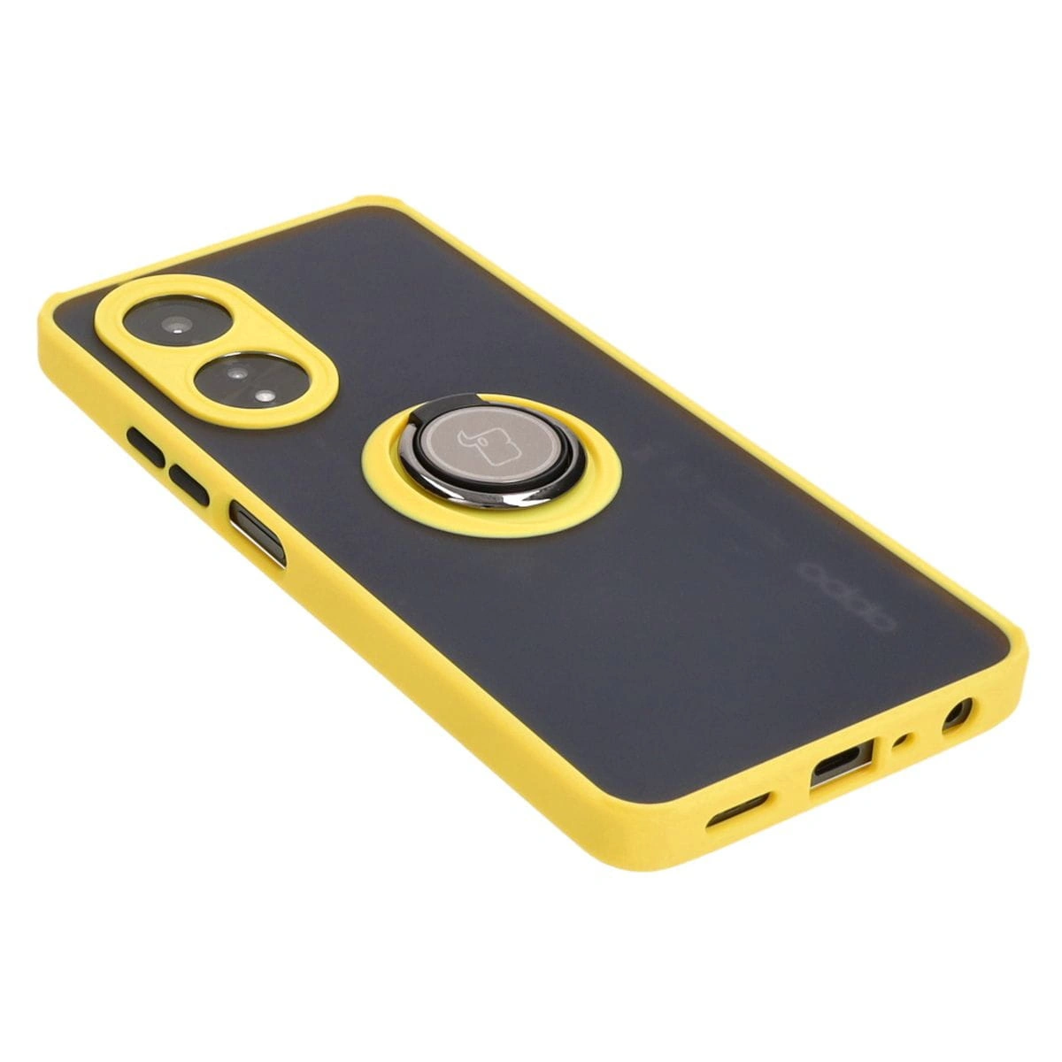 Kryt Bizon Case Hybrid Ring Oppo A58 4G smoky with a yellow frame