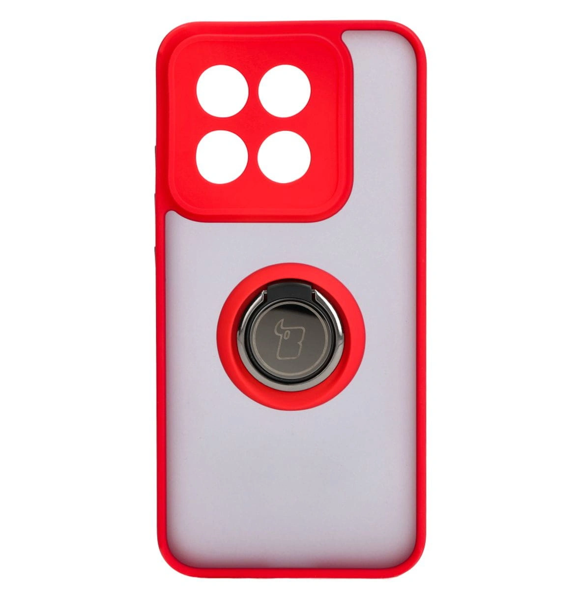Kryt Bizon Case Hybrid Ring Xiaomi 14 smoky with a red frame