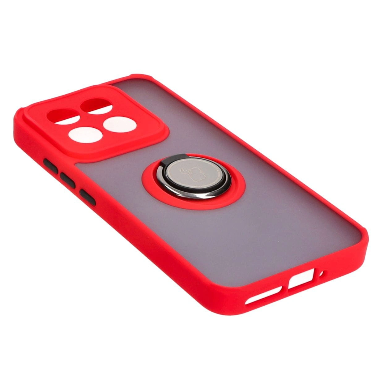 Kryt Bizon Case Hybrid Ring Xiaomi 14 smoky with a red frame
