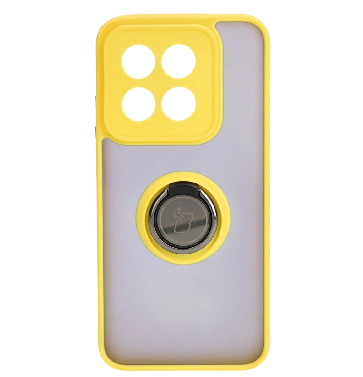 Kryt Bizon Case Hybrid Ring Xiaomi 14 smoky with a yellow frame