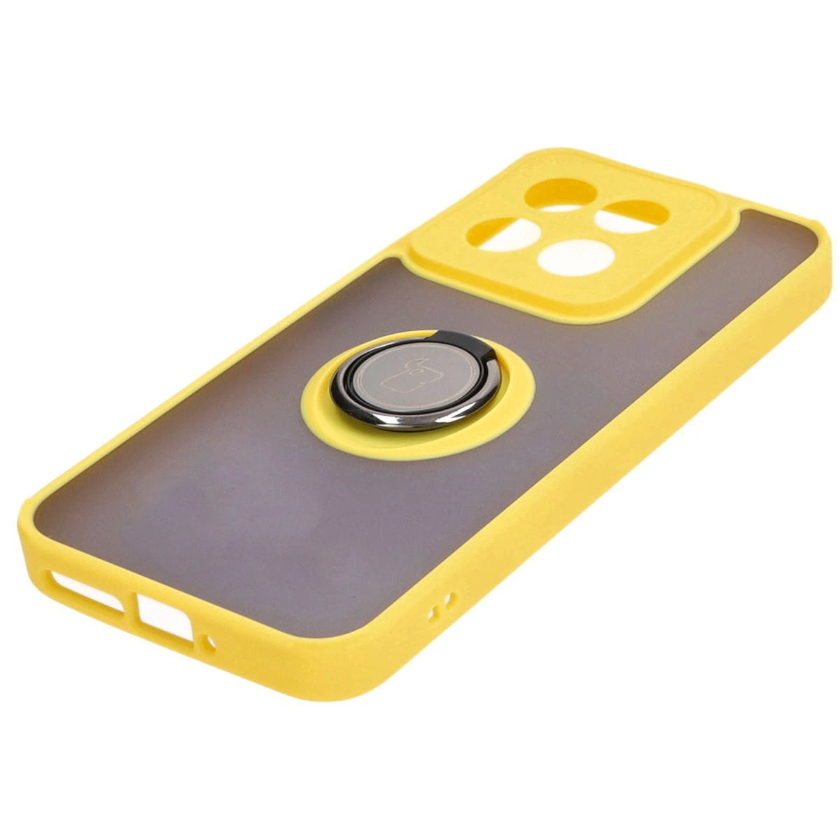 Kryt Bizon Case Hybrid Ring Xiaomi 14 smoky with a yellow frame