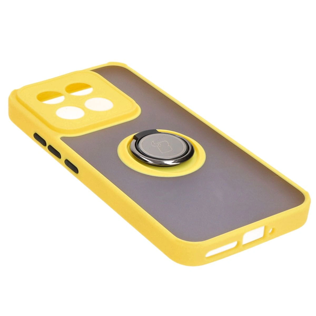 Kryt Bizon Case Hybrid Ring Xiaomi 14 smoky with a yellow frame