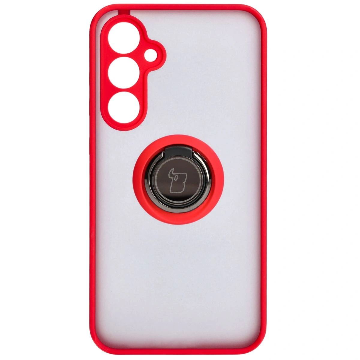 Kryt Bizon Case Hybrid Ring Samsung Galaxy S23 FE smoky with a red frame