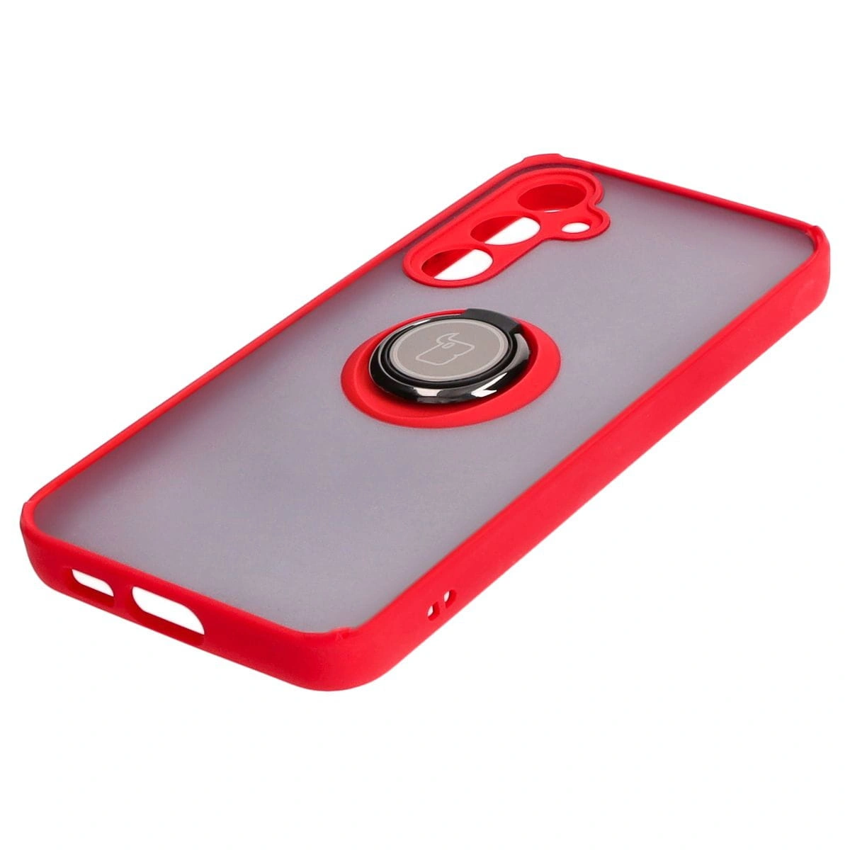 Kryt Bizon Case Hybrid Ring Samsung Galaxy S23 FE smoky with a red frame