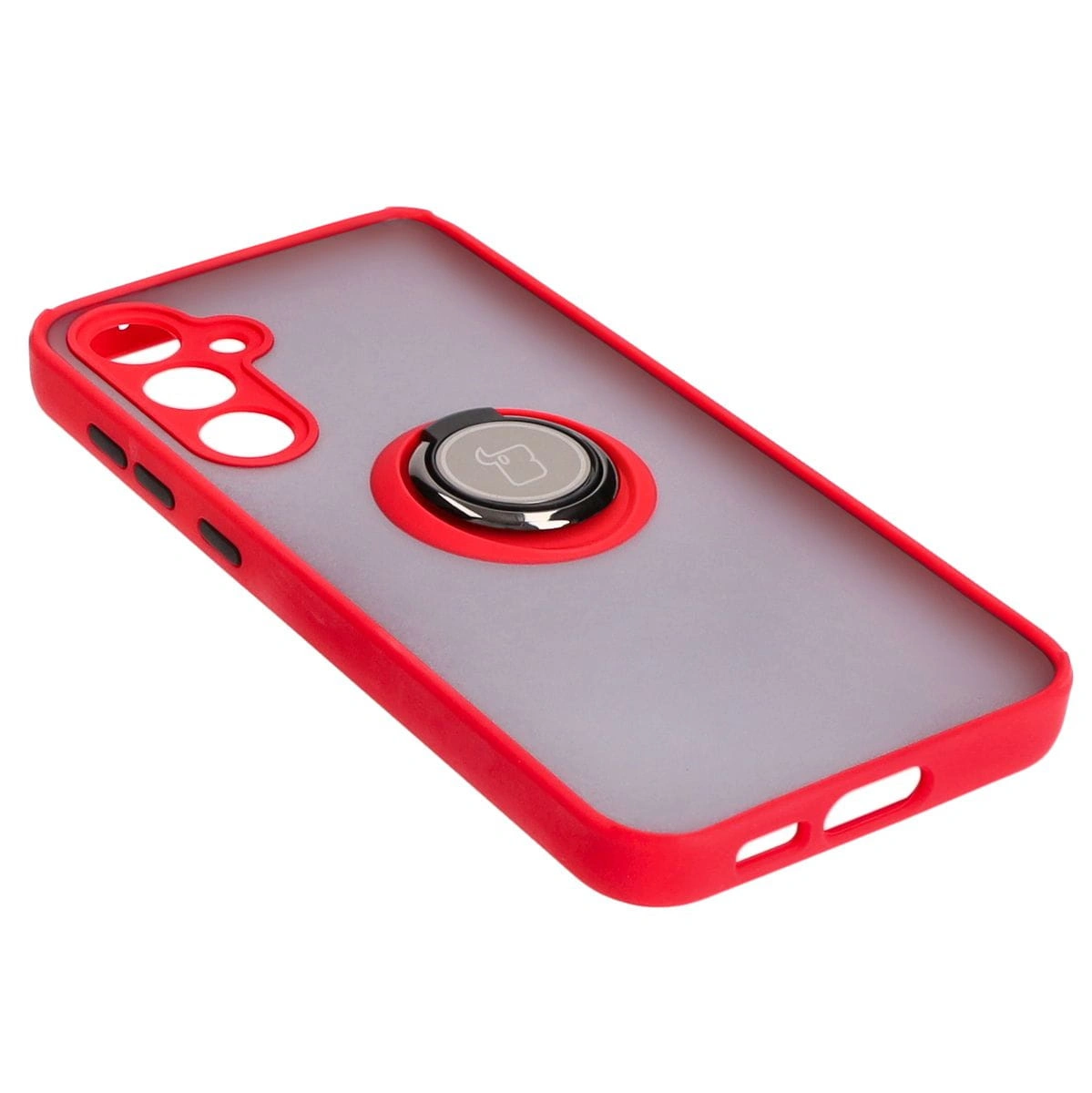 Kryt Bizon Case Hybrid Ring Samsung Galaxy S23 FE smoky with a red frame