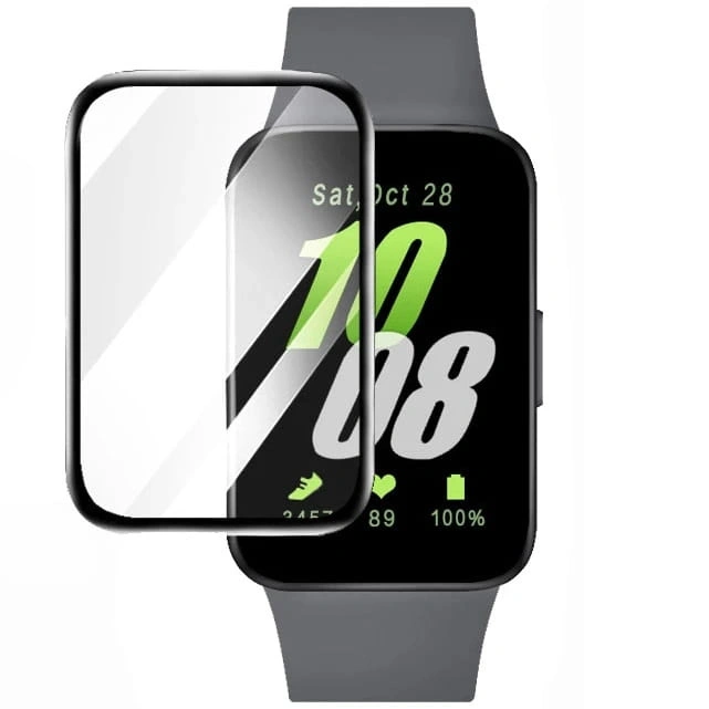 Ochranné sklo Bizon Glass Watch Edge Hybrid Samsung Galaxy Fit 3 black
