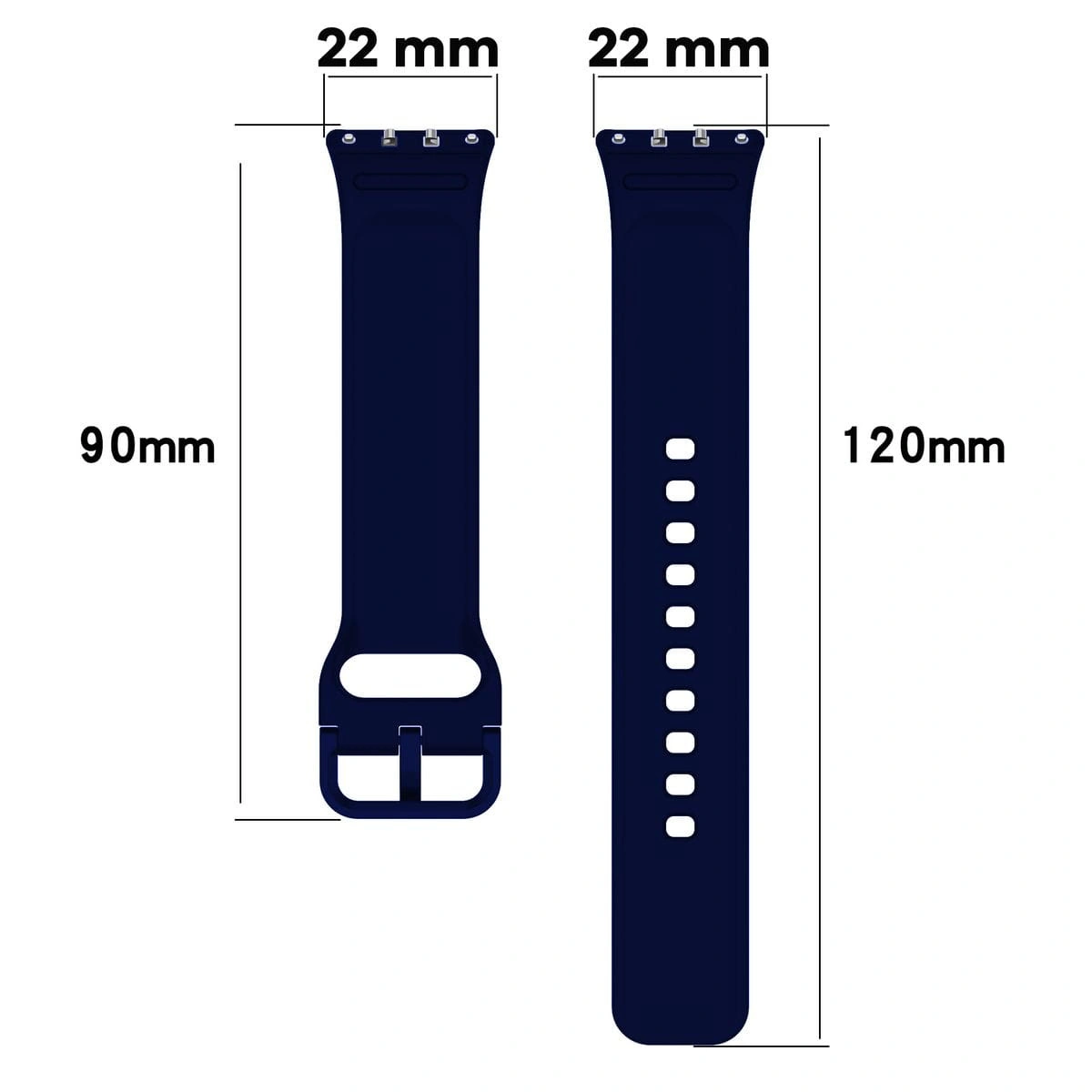 Kryt Bizon Strap Watch Silicone Samsung Galaxy Fit 3 navy blue