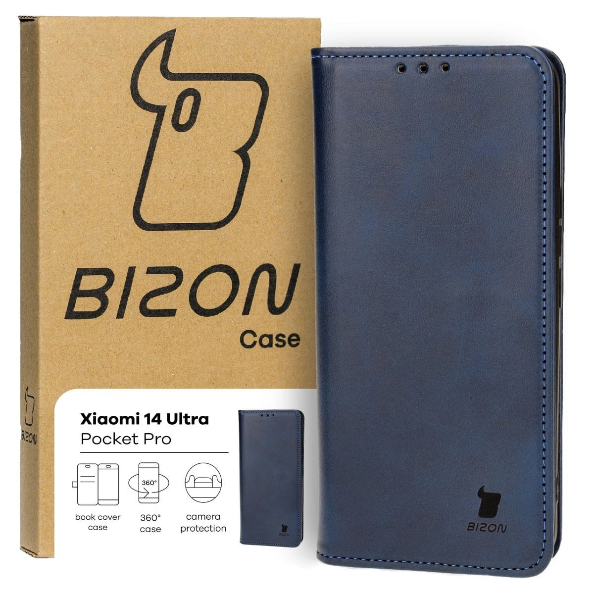 Knížkové pouzdro Bizon Case Pocket Pro Xiaomi 14 Ultra navy blue