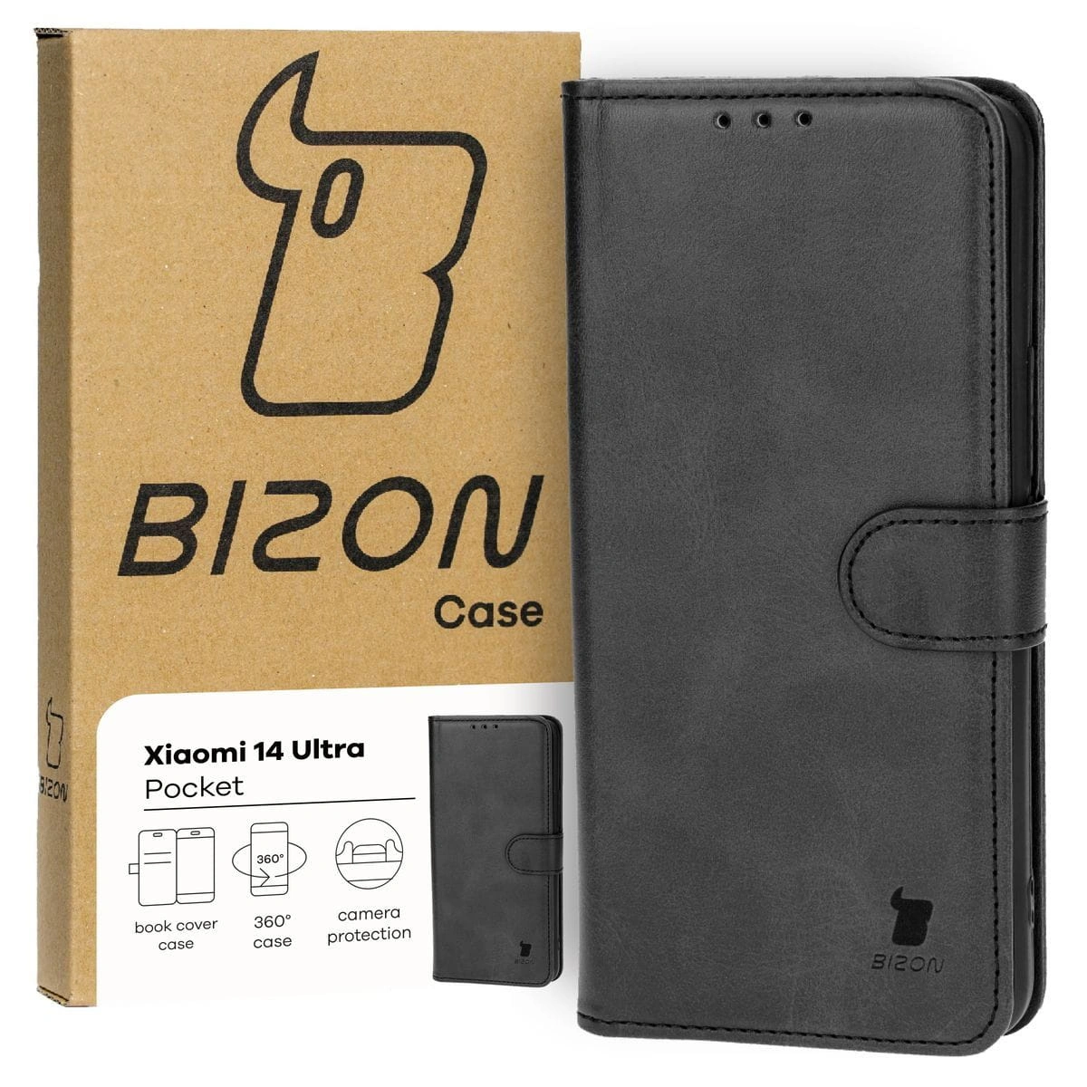 Kryt Bizon Case Pocket Xiaomi 14 Ultra black