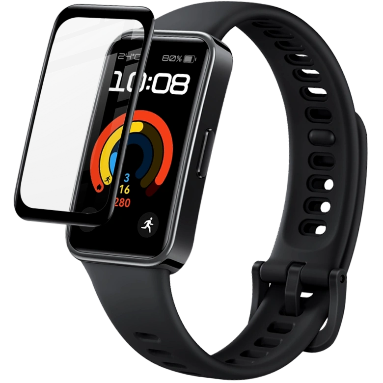 Ochranné sklo Bizon Glass Watch Edge Hybrid Huawei Band 9 / Band 8 black