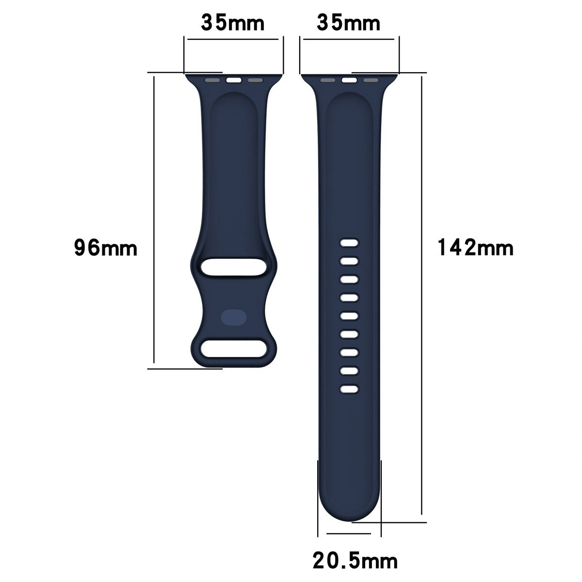 Bizon Strap Watch Silicone Apple Watch 44/45/46/49 mm navy blue