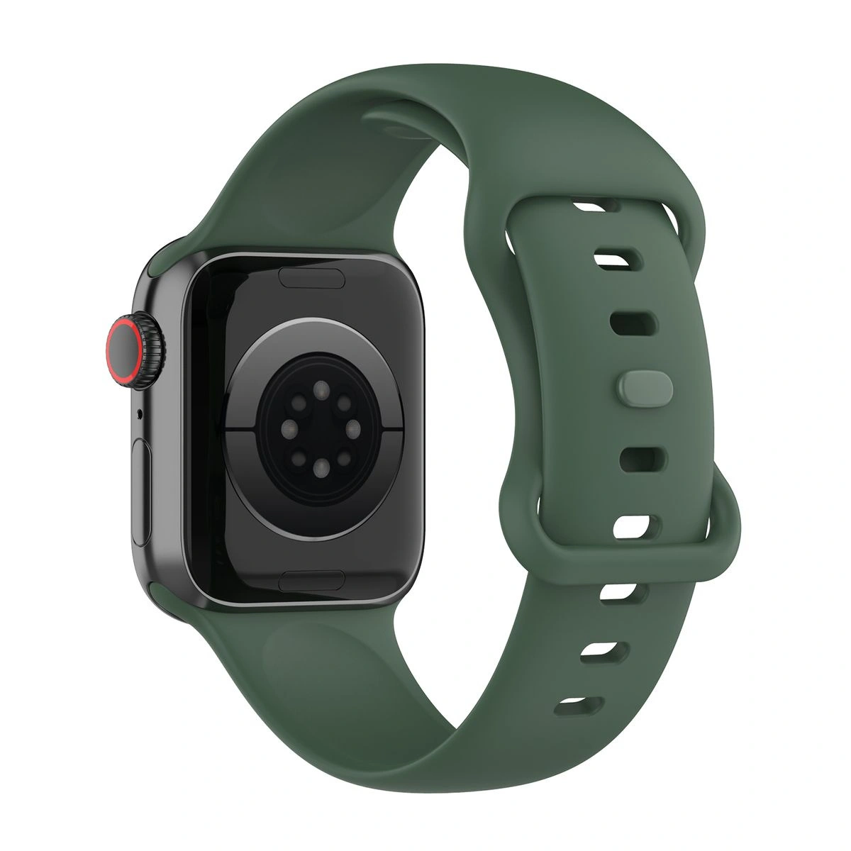 Bizon Strap Watch Silicone Apple Watch 44/45/46/49 mm dark green