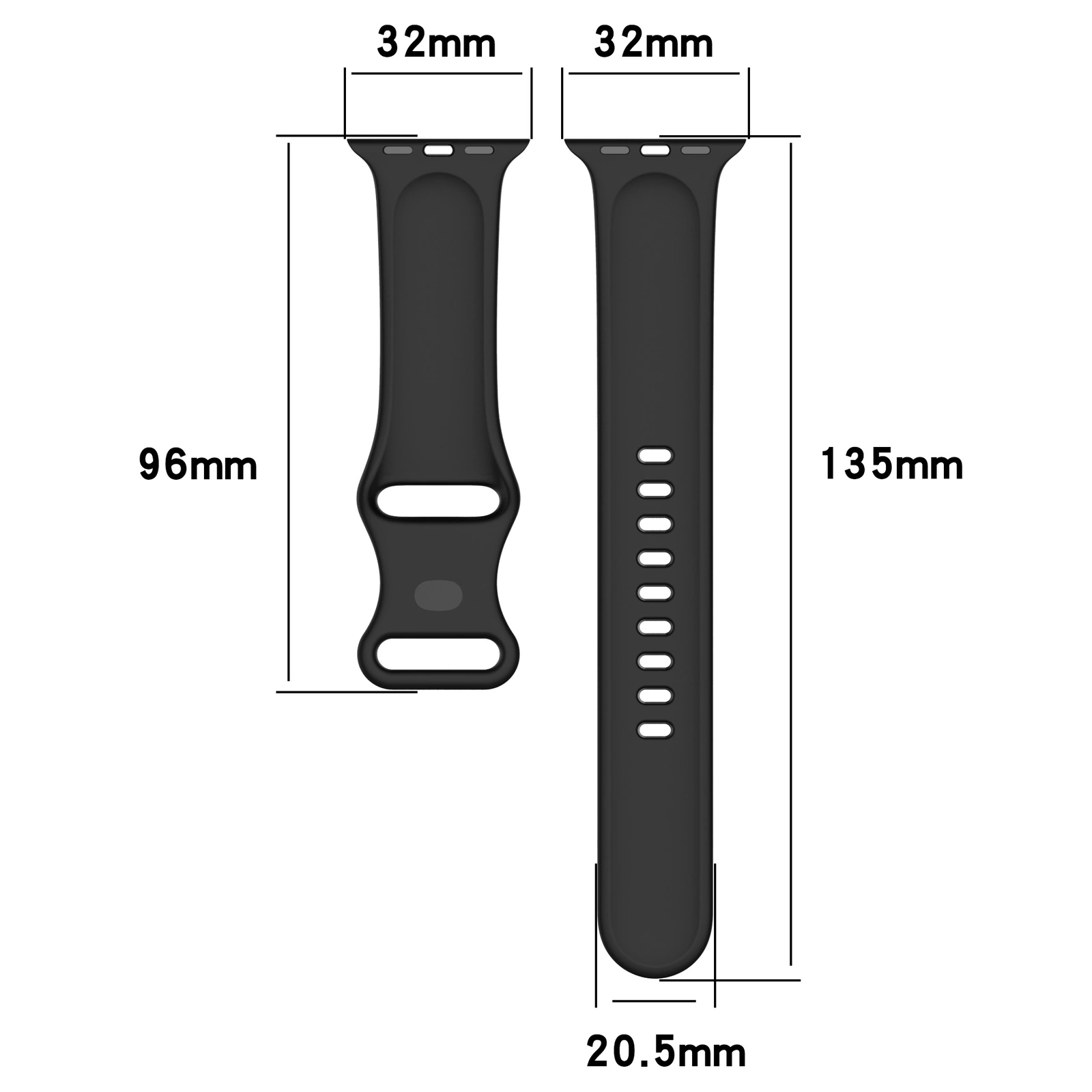Bizon Strap Watch Silicone Apple Watch 38/40/41/42 mm black
