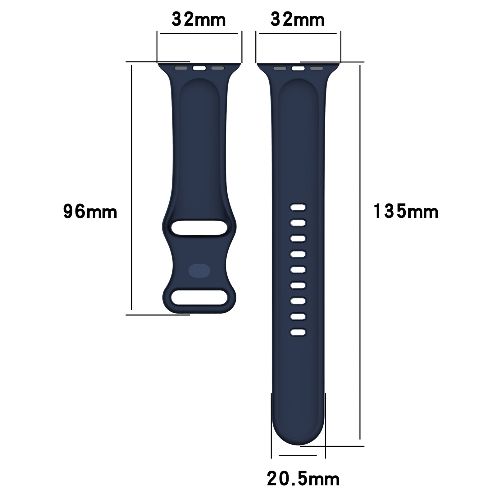 Bizon Strap Watch Silicone Apple Watch 38/40/41/42 mm navy blue