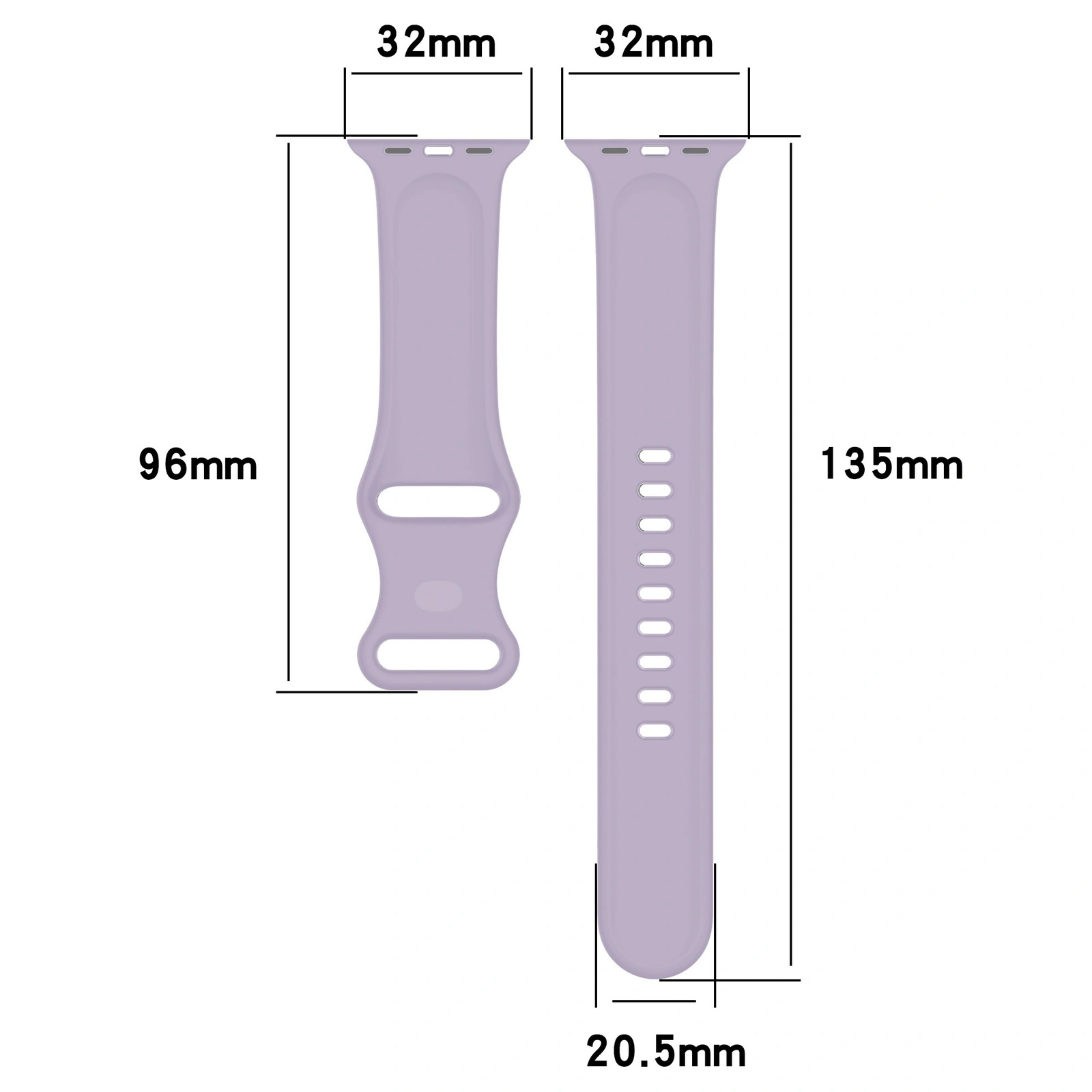 Bizon Strap Watch Silicone Apple Watch 38/40/41/42 mm light purple