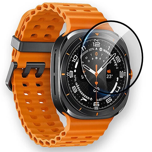 Ochranné sklo Bizon Glass Watch Edge Hybrid Samsung Galaxy Watch Ultra 47 mm black