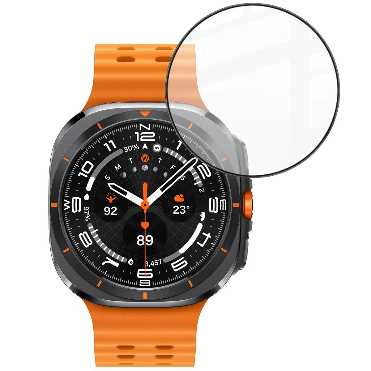 Ochranné sklo Bizon Glass Watch Edge Hybrid Samsung Galaxy Watch Ultra 47 mm black