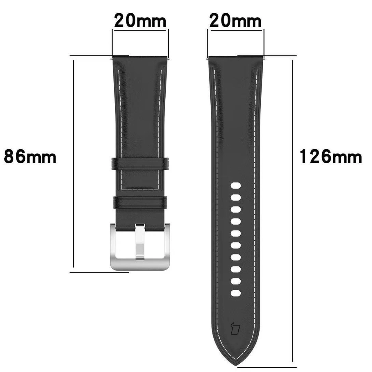 Kryt Bizon Strap Watch Casual Samsung Galaxy Watch FE/7/6/6 Classic/5/5Pro/4/4 Classic black